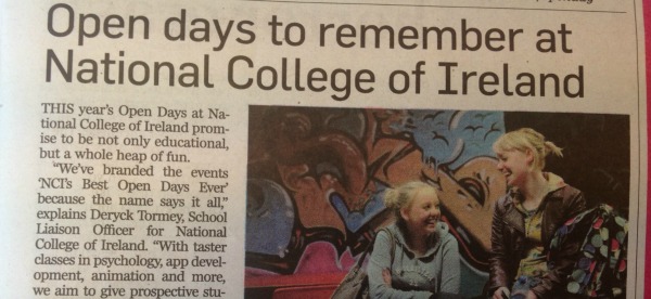 Open Days to Remember at National College of Ireland