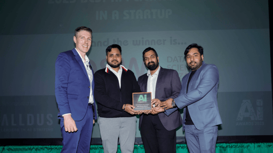 Data Science Wizards Winning the Best Application of AI in a Startup Award at the AI Award Winners