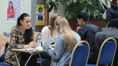 Mock interviews with students at NCI