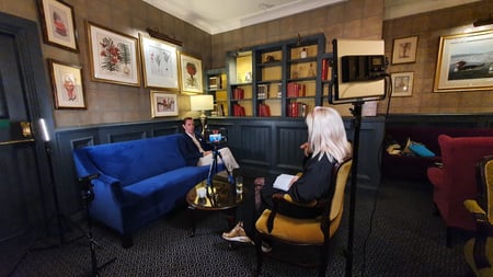 Molly interviewing Ryan Tubridy for The Late Late Show social. Credit - Bren Murphy.