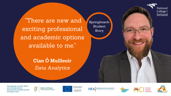 Discovering a Passion: Cian's Journey Studying Data Analytics through Springboard+ at NCI